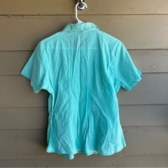 Vintage Cottagecore Floral Button Down Top - Size L - 100% Cotton Spring Summer - Picture 4 of 4